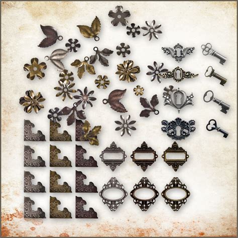 metallic box embellishments|Tim Holtz Embellishments .